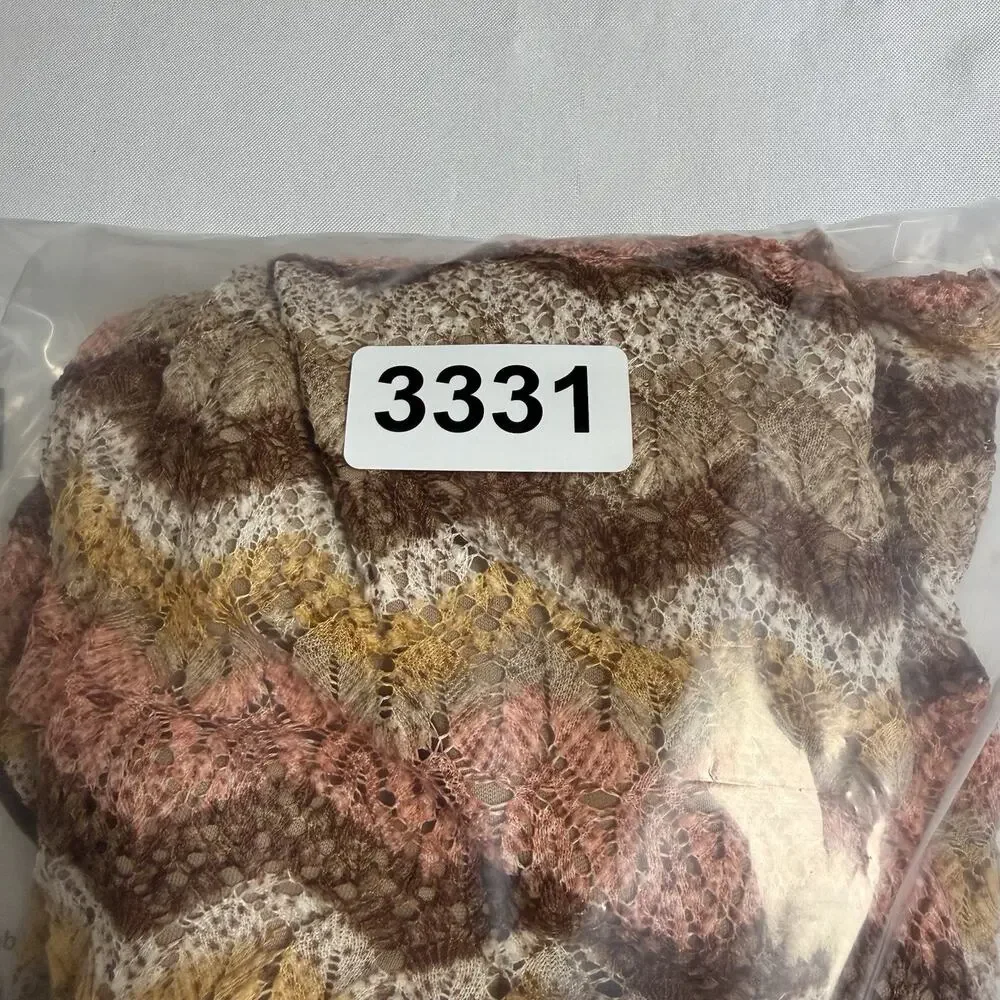 Knit Works Crocheted Knit Chevron Tank Dress Girls XL Brown Pink Fully Lined